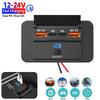 Nouveau panneau de prise de chargeur de voiture à 4 Ports 12V/24V RV prise USB double QC3.0 PD prise de charge rapide accessoires pour voiture Bus RV camion