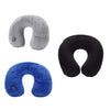 Oreiller de voyage gonflable Portable en forme de U, 1 pièce, soutien de la colonne cervicale, coussin court en peluche, essentiels pour le sommeil au bureau