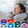 Oreiller gonflable pour le cou de voyage, oreiller d'avion en forme de U, Protection orthopédique cervicale, oreiller pliable Portable pour l'extérieur