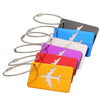 Étiquette de bagage de voyage en alliage d'aluminium, étiquette de valise, avion avec nom, Anti-perte, accessoires de voyage de couleur unie