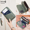 Sac de passeport à brosse antivol RFID, sac de rangement multifonctionnel, grande capacité, Double fermeture éclair, sac de passeport à bandoulière Long