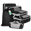 Cubes d'emballage compressés de voyage, 5 pièces, ensemble d'organisateurs de rangement avec sac à chaussures, bagages visuels en maille, valise légère et Portable